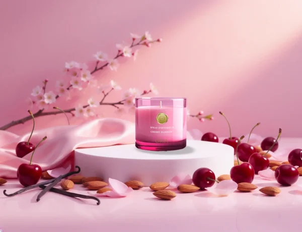 bougie parfumée Cherry Blossom ORIA parfum cerise amande fleur de cerisier
