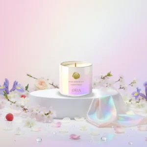 bougie parfumée Jardin d’Eden ORIA parfum framboise pivoine jasmin fleur de cerisier