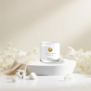 bougie parfumée Nuage Blanc ORIA parfum fleur de coton musc blanc jasmin
