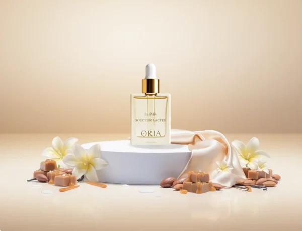 élixir Douceur Lactée ORIA parfum d’ambiance amande lait toffee vanille diffuseur électrique