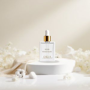 élixir Nuage Blanc ORIA parfum d’ambiance fleur de coton jasmin musc blanc diffuseur électrique