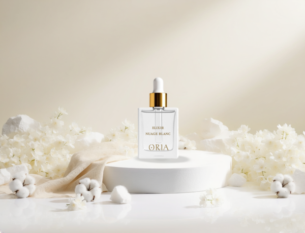 élixir Nuage Blanc ORIA parfum d’ambiance fleur de coton jasmin musc blanc diffuseur électrique