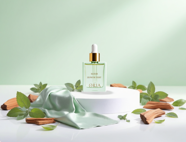 élixir parfumé Zéphyr Vert ORIA parfum d’ambiance basilic thé vert bois de santal diffuseur électrique